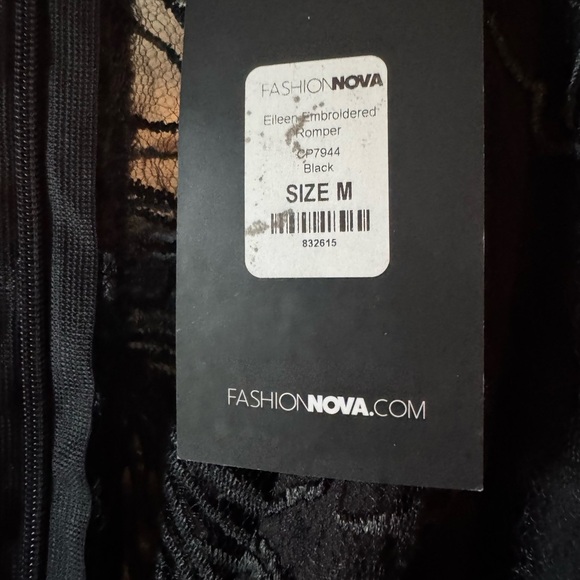 Fashion Nova Black Embroidered Romper - Picture 3 of 7